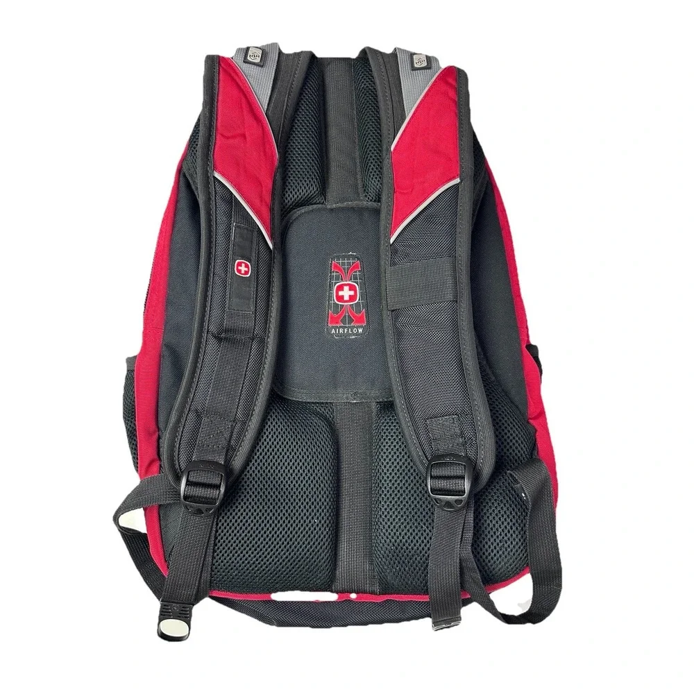 Swiss Gear‎ by Wenger Red & Blk Laptop Travel Back Pack in Great Condition 3j